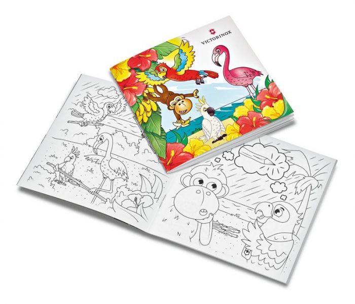 Набор для детей Victorinox Попугай, 9 функций, шнурок на шею, книга-раскраска