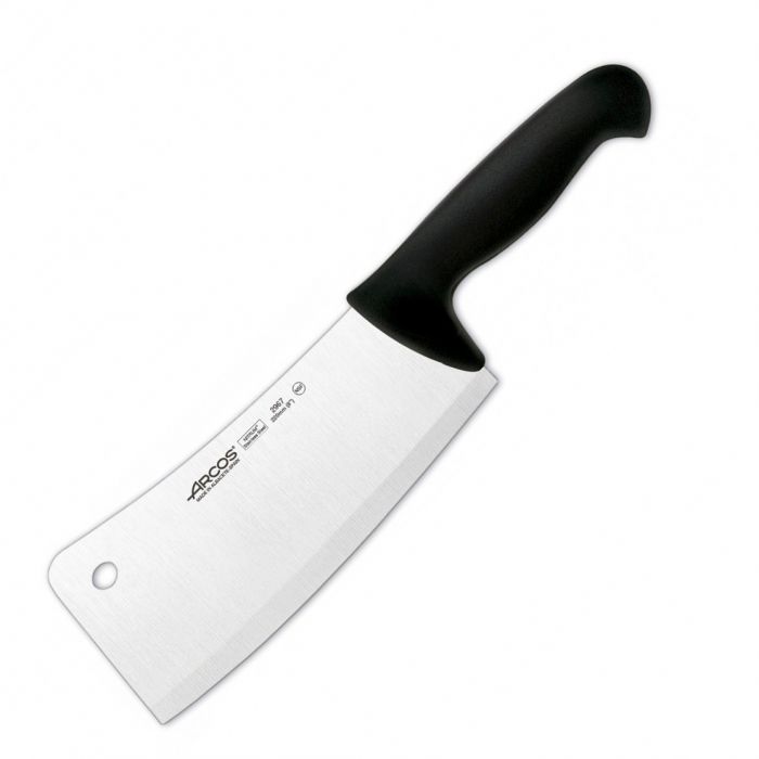 Кухонный нож топорик для мяса Arcos, сталь X45CrMoV15, рукоять полипропилен, черный