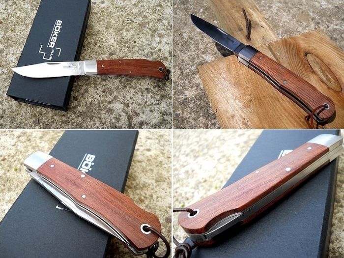 Нож складной Lockback Bubinga - Boker 01BO185, сталь 440C Satin Plain, рукоять дерево бубинго