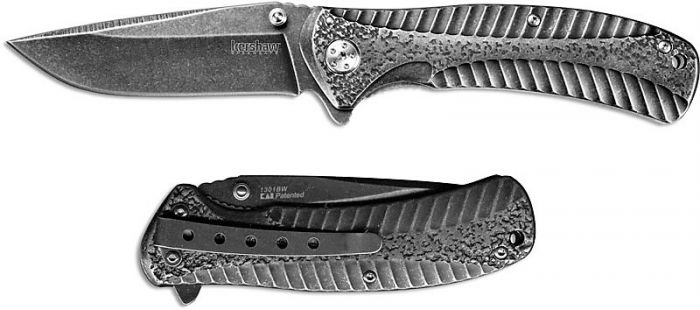 Складной нож Starter KERSHAW 1301BW, сталь 4Cr14 с покрытием BlackWash™, рукоять нержавеющая сталь