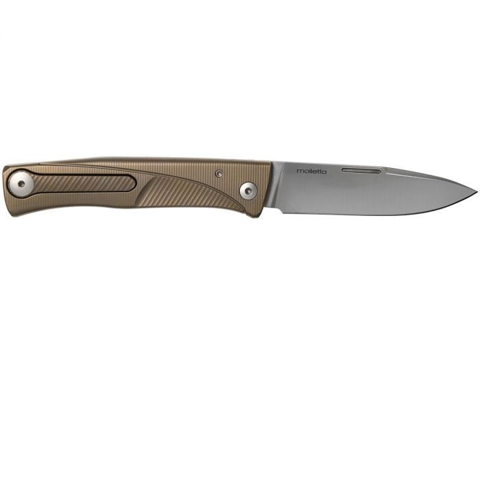 Складной нож LionSteel Thrill, сталь M390, рукоять Bronze titanium