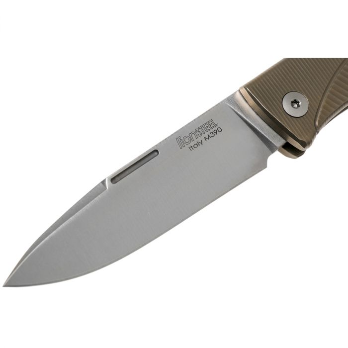 Складной нож LionSteel Thrill, сталь M390, рукоять Bronze titanium