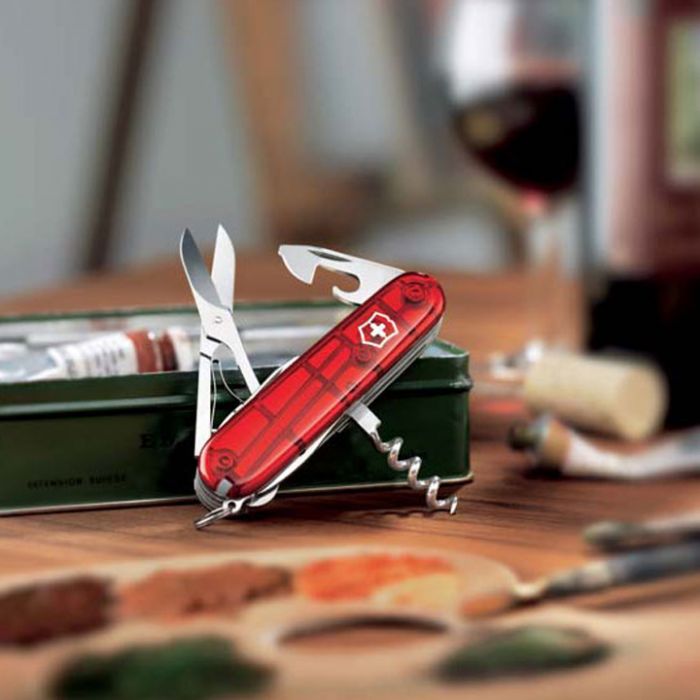 Нож перочинный Victorinox Climber, сталь X55CrMo14, рукоять Cellidor®, полупрозрачный красный