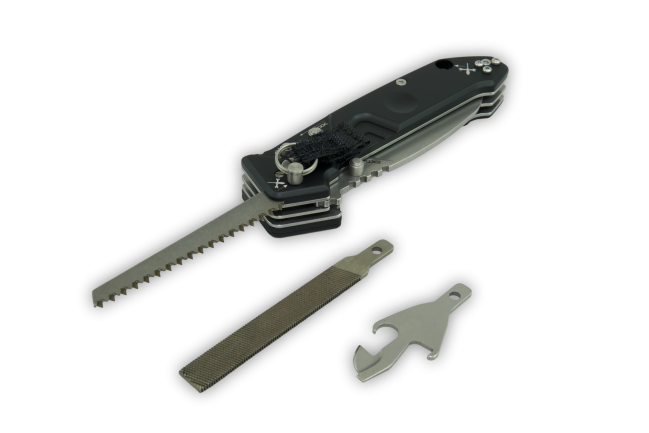 Многофункциональный складной нож с выкидным стропорезом Extrema Ratio Police EVO, сталь Bhler N690, рукоять алюминий